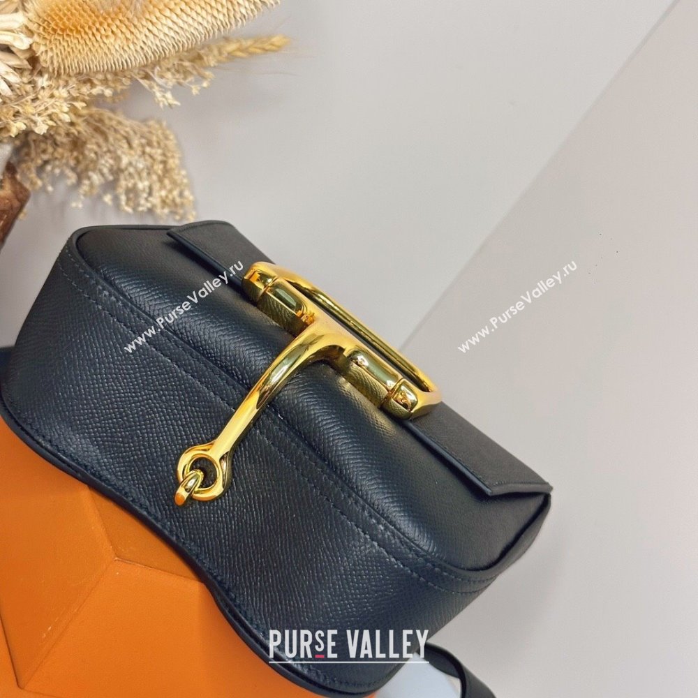 Hermes Della Cavalleria Mini Bag in Epsom Leather Black/Gold 2024(Handmade) (XYA-24073008)