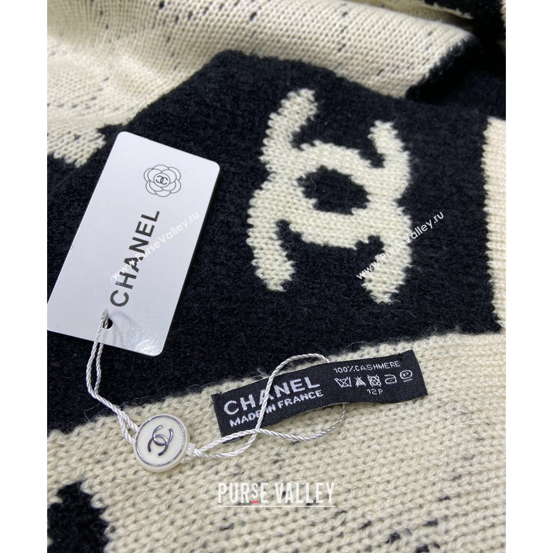 Chanel Cashmere and Wool Long Scarf LS11 Black 2021 (A-210903077)