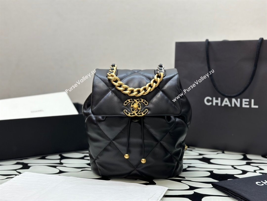 Chanel 19 Backpack in Quilted Goatskin AS4223 Black 2023 (YEZI-23111607)