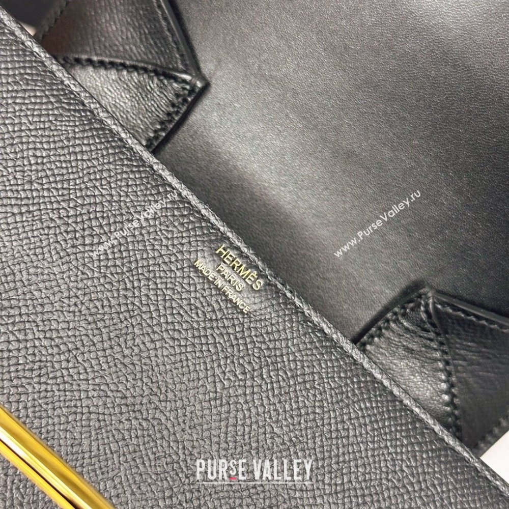 Hermes Della Cavalleria Mini Bag in Epsom Leather Black/Gold 2024(Handmade) (XYA-24073008)