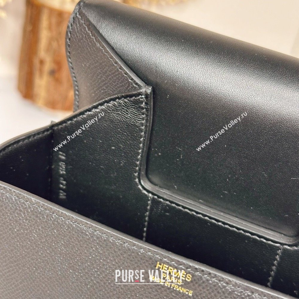 Hermes Della Cavalleria Mini Bag in Epsom Leather Black/Gold 2024(Handmade) (XYA-24073008)