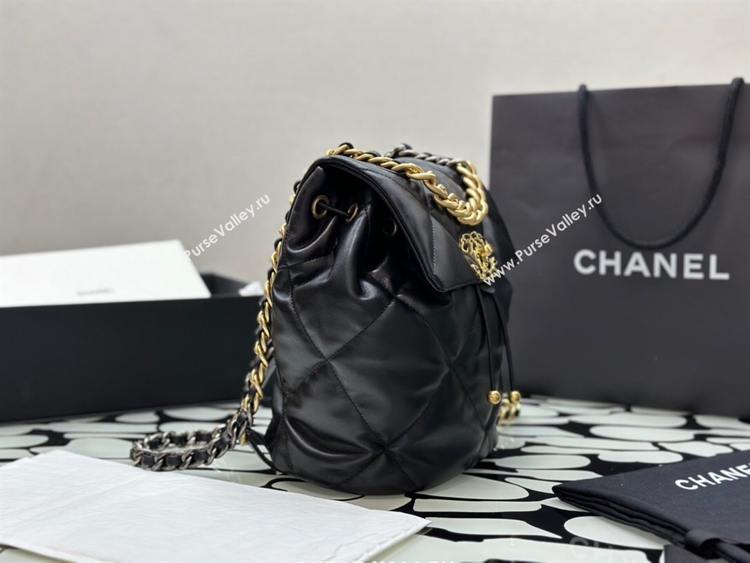 Chanel 19 Backpack in Quilted Goatskin AS4223 Black 2023 (YEZI-23111607)