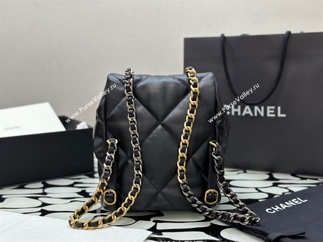 Chanel 19 Backpack in Quilted Goatskin AS4223 Black 2023 (YEZI-23111607)