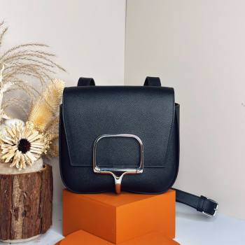 Hermes Della Cavalleria Mini Bag in Epsom Leather Black/Silver 2024(Handmade) (XYA-24073007)