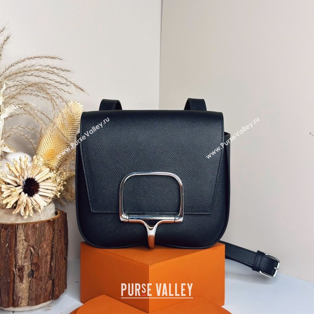 Hermes Della Cavalleria Mini Bag in Epsom Leather Black/Silver 2024(Handmade) (XYA-24073007)