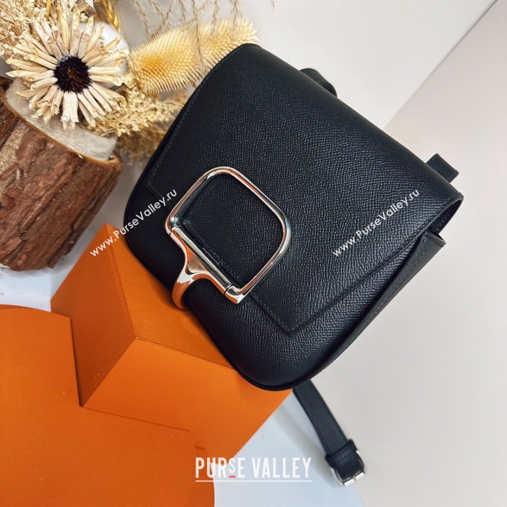 Hermes Della Cavalleria Mini Bag in Epsom Leather Black/Silver 2024(Handmade) (XYA-24073007)