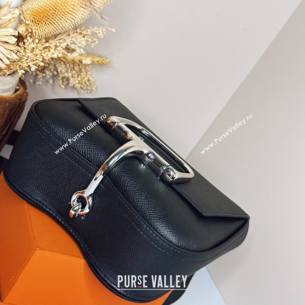 Hermes Della Cavalleria Mini Bag in Epsom Leather Black/Silver 2024(Handmade) (XYA-24073007)