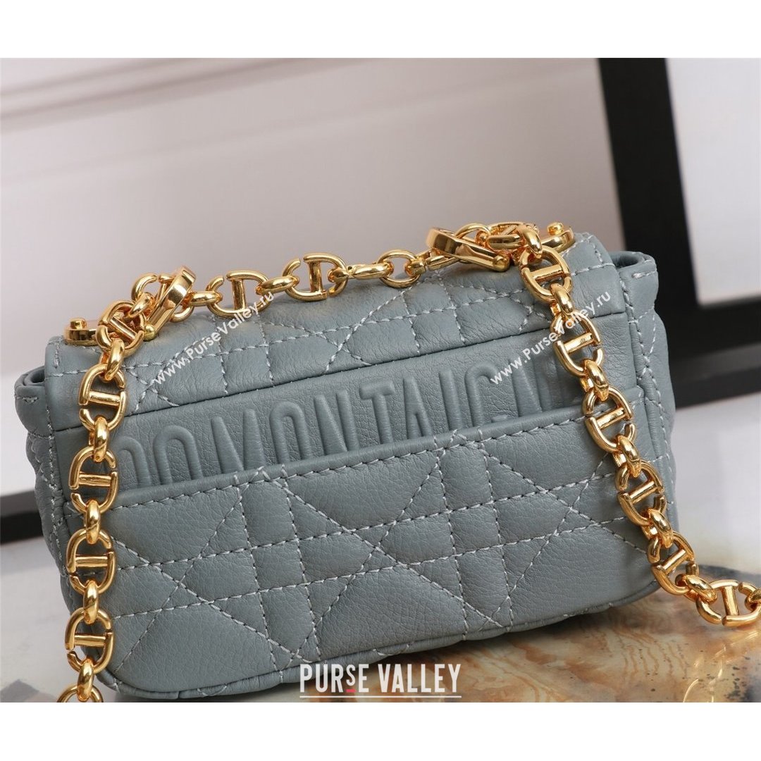 Dior Micro Caro Bag in Grey Supple Cannage Calfskin 2021 (XXG-21090839)