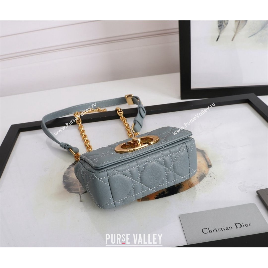 Dior Micro Caro Bag in Grey Supple Cannage Calfskin 2021 (XXG-21090839)