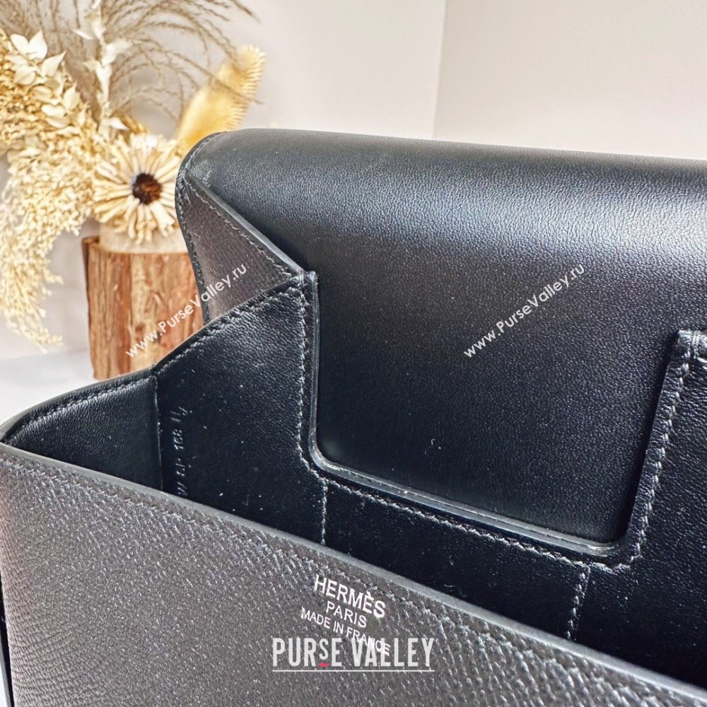 Hermes Della Cavalleria Mini Bag in Epsom Leather Black/Silver 2024(Handmade) (XYA-24073007)