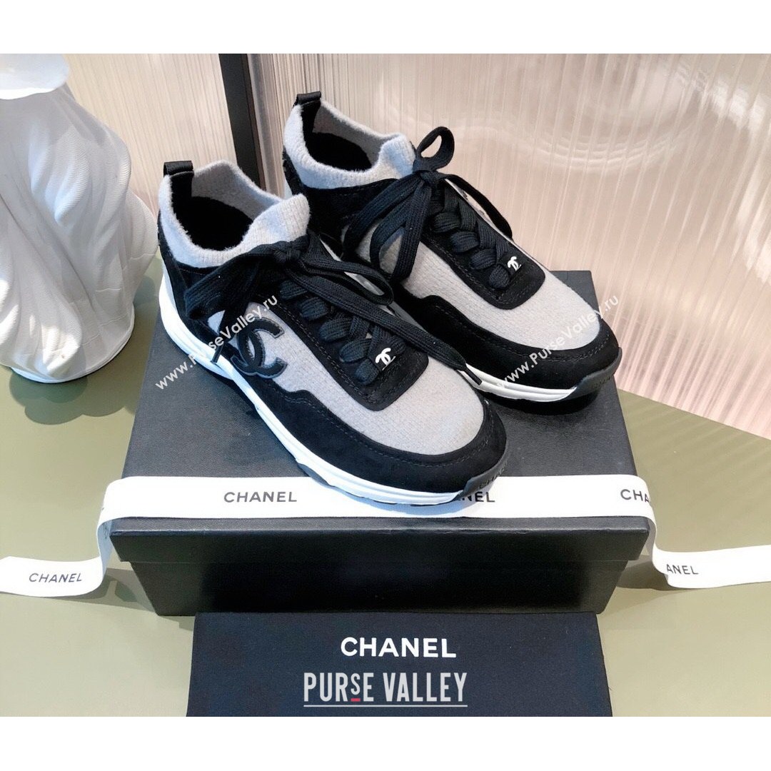 Chanel Fabric & Suede Sneakers G38033 Gray 2021 (KL-21081626)