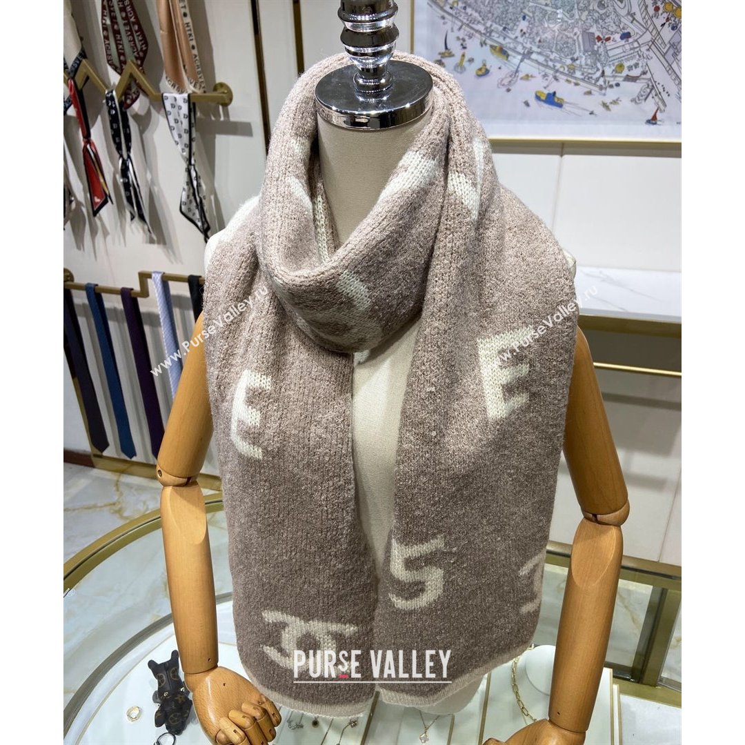 Chanel Cashmere and Wool Long Scarf LS12 Grey 2021 (A-210903078)