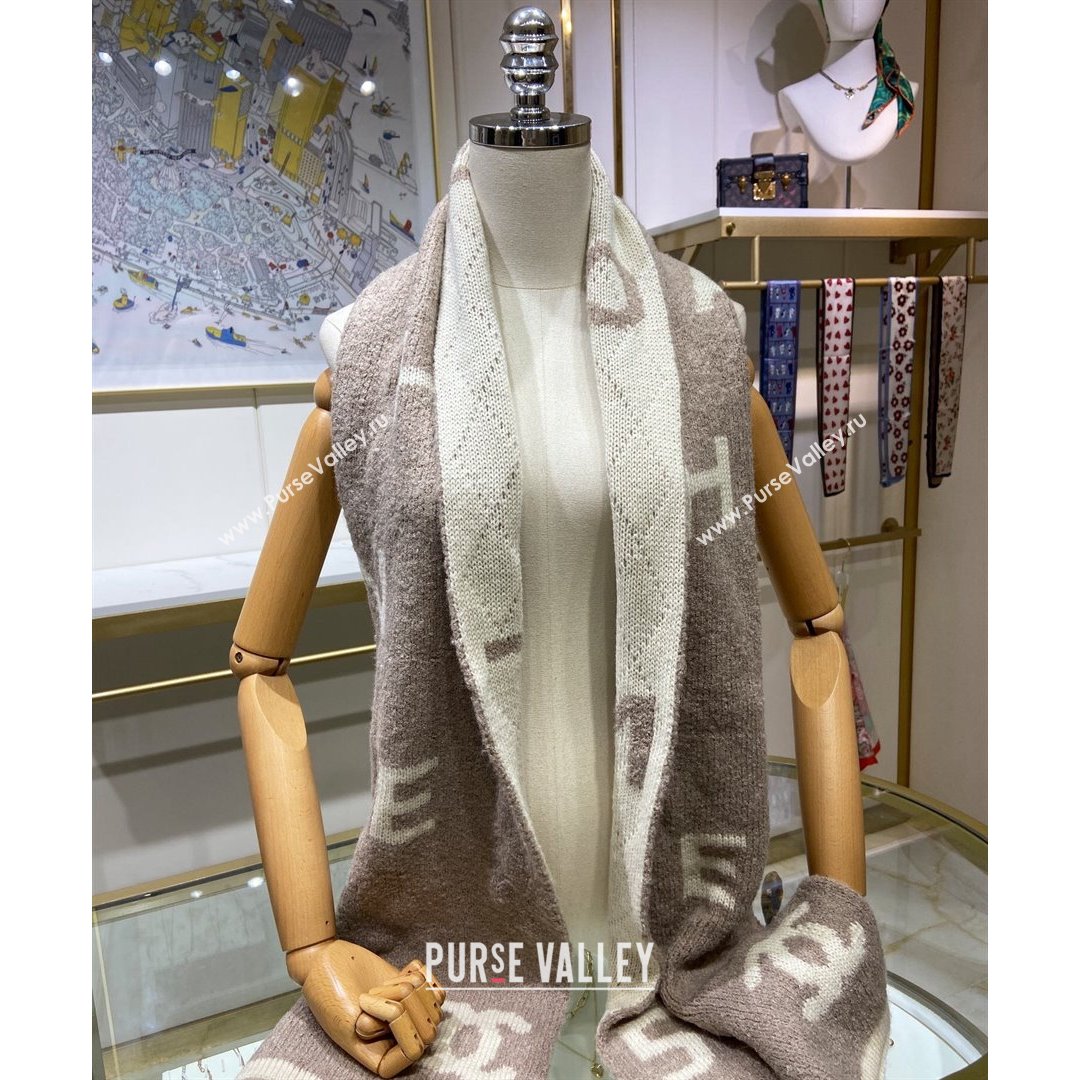 Chanel Cashmere and Wool Long Scarf LS12 Grey 2021 (A-210903078)