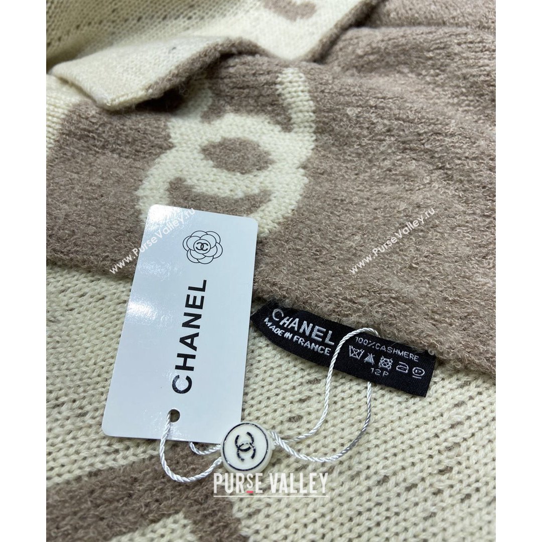 Chanel Cashmere and Wool Long Scarf LS12 Grey 2021 (A-210903078)