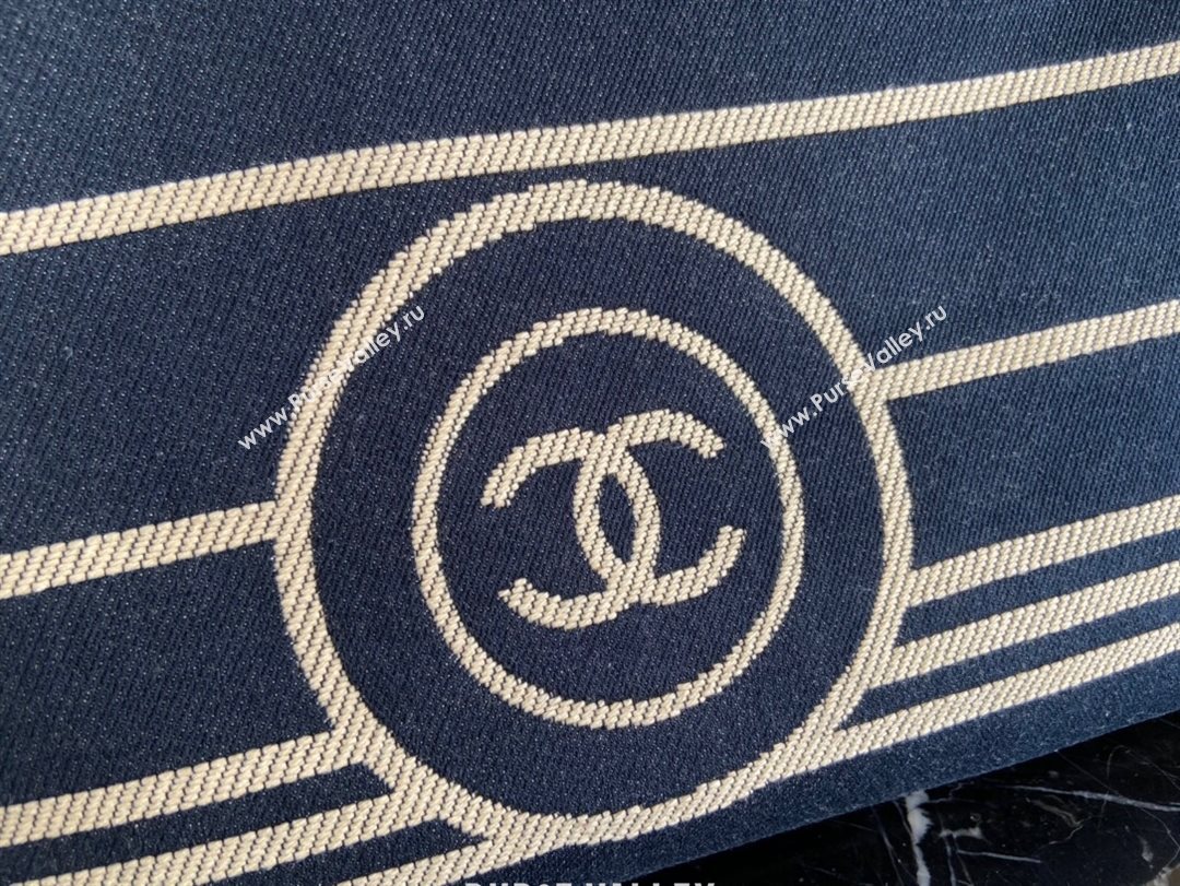 Chanel Striped Denim Small Shopping Bag Blue 2021 (JY-21031726)