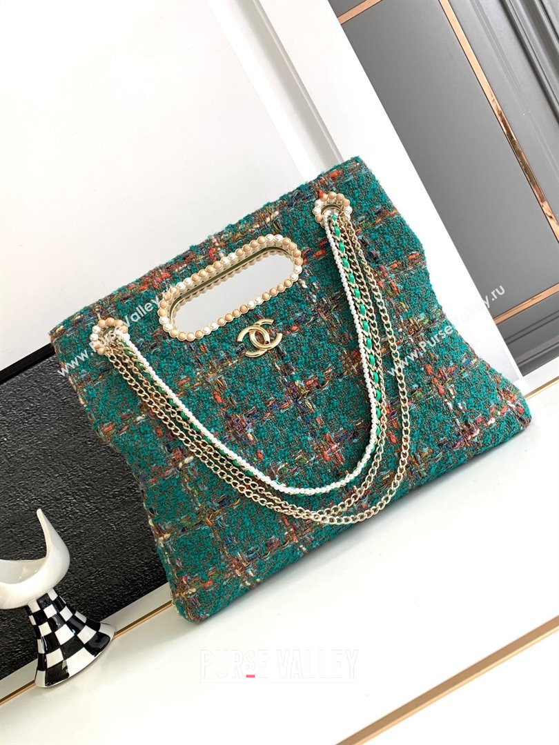 Chanel Tweed Westminsten 31 Bag Green 2023 (YEZI-23111620)