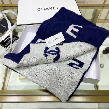 Chanel Cashmere and Wool Long Scarf LS13 Blue 2021 (A-210903079)