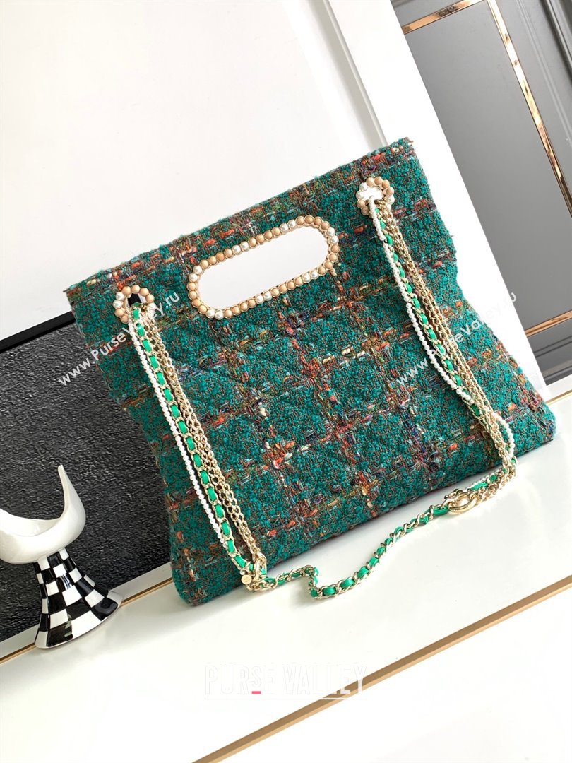 Chanel Tweed Westminsten 31 Bag Green 2023 (YEZI-23111620)