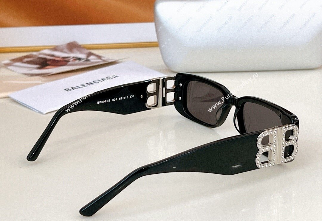 Balenciaga Sunglasses with Strass BB0096 Black 2024 (A-241025064)