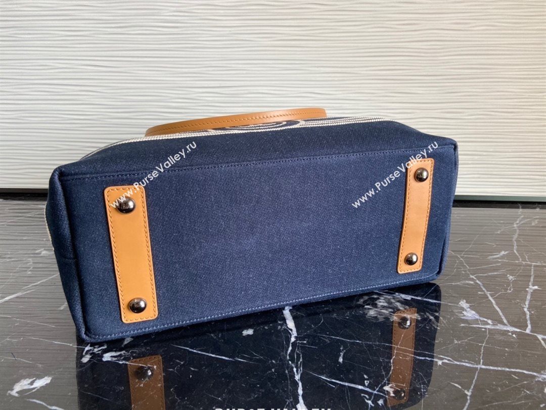 Chanel Striped Denim Large Shopping Bag Blue 2021 (JY-21031727)