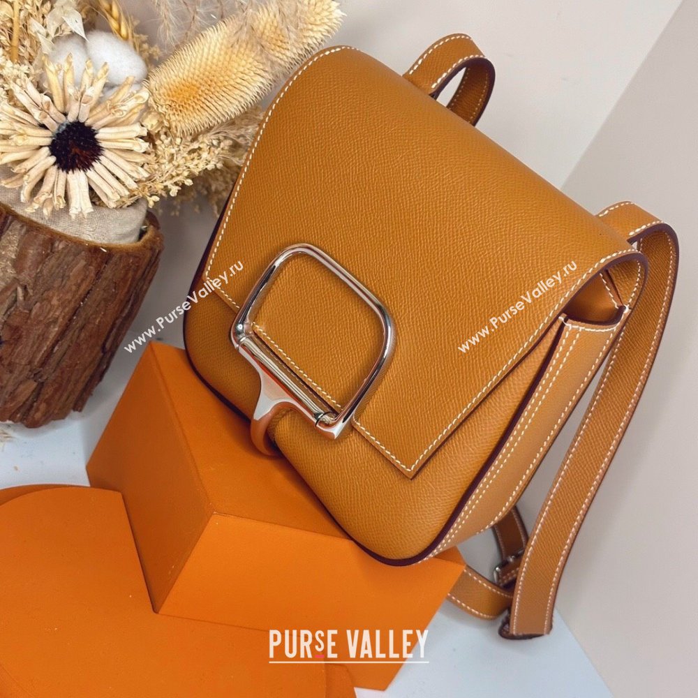 Hermes Della Cavalleria Mini Bag in Epsom Leather Brown/Silver 2024(Handmade) (XYA-24073010)