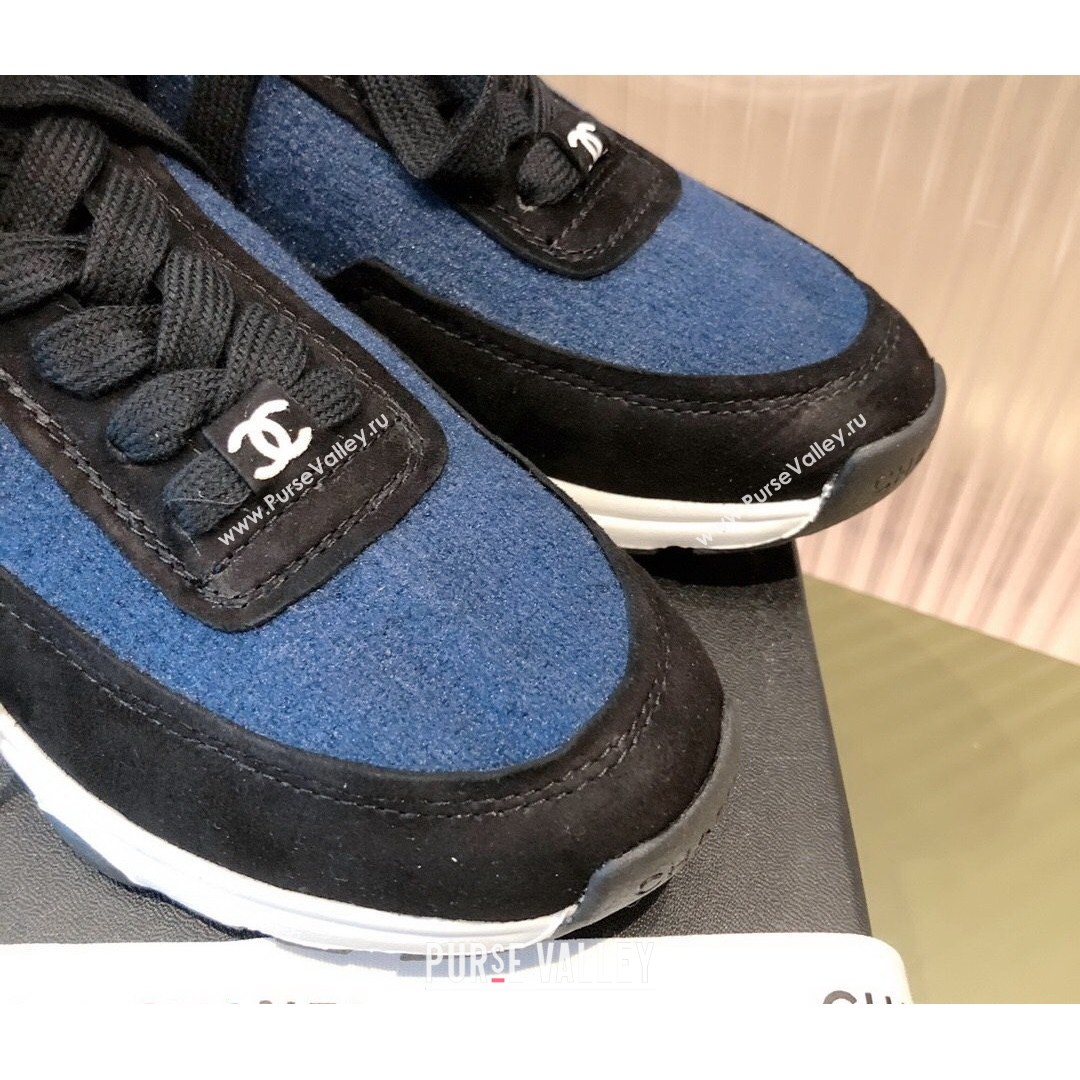 Chanel Fabric & Suede Sneakers G38033 Blue 2021 (KL-21081627)