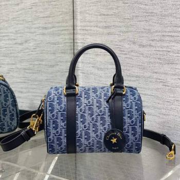 Dior Groove 20 Boston Bag in Blue Oblique Denim 2024 (XXG-24110801)