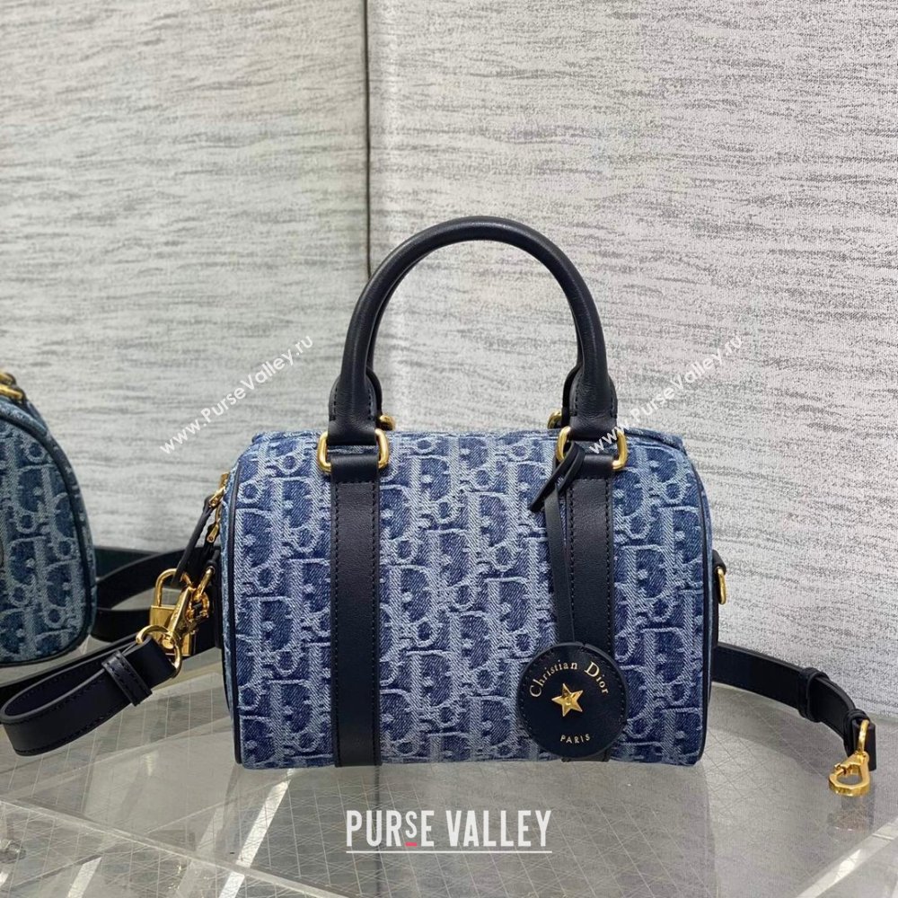 Dior Groove 20 Boston Bag in Blue Oblique Denim 2024 (XXG-24110801)