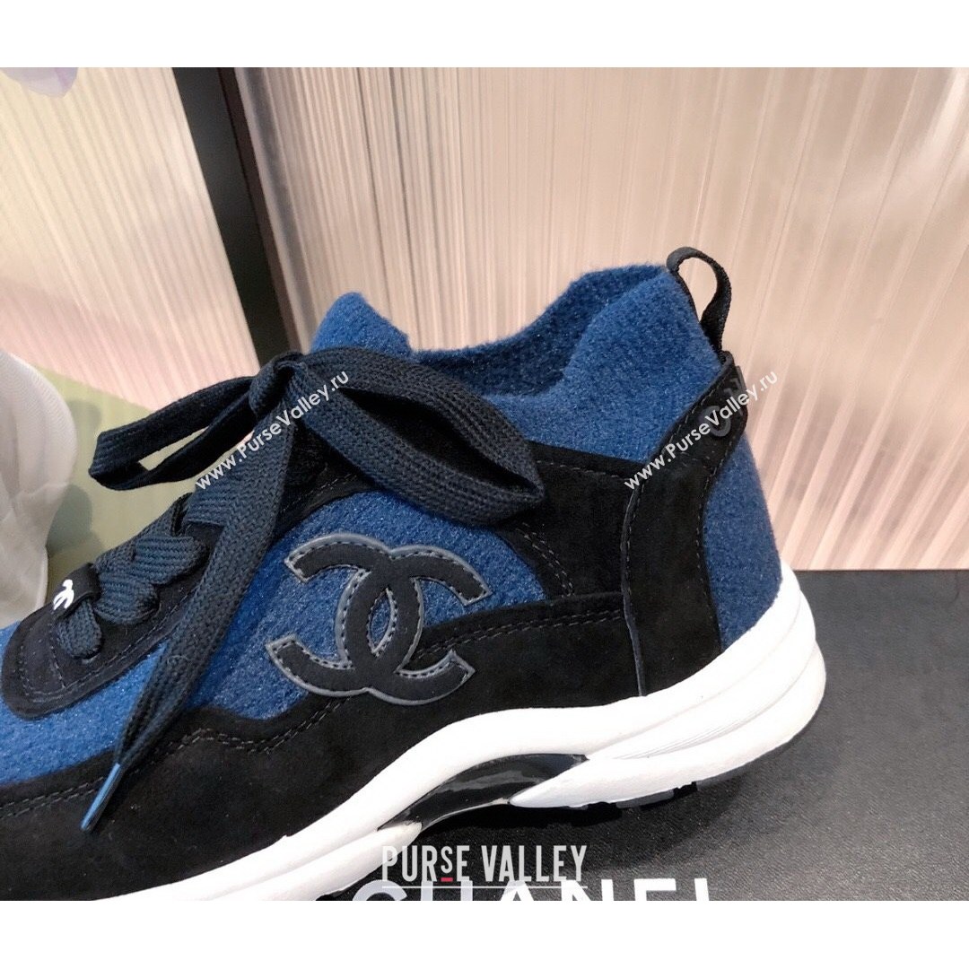 Chanel Fabric & Suede Sneakers G38033 Blue 2021 (KL-21081627)