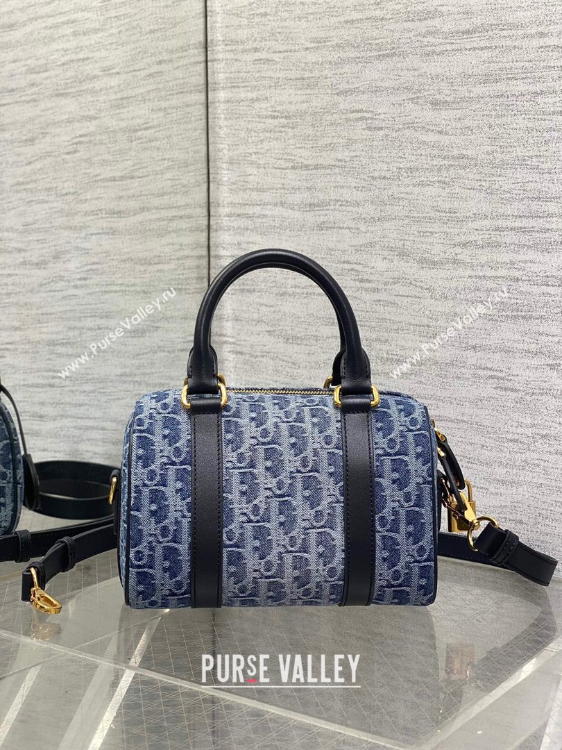 Dior Groove 20 Boston Bag in Blue Oblique Denim 2024 (XXG-24110801)