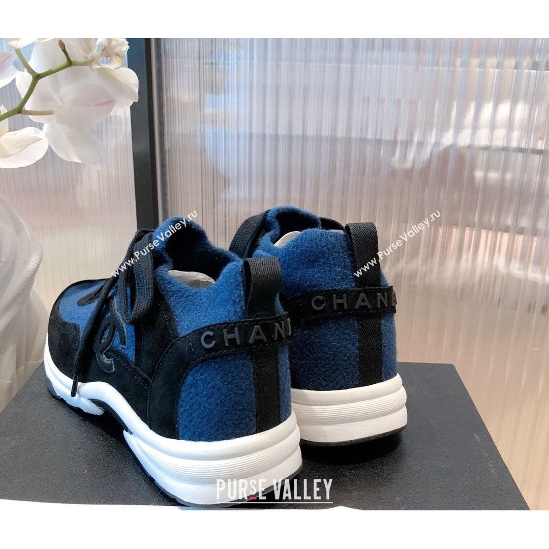 Chanel Fabric & Suede Sneakers G38033 Blue 2021 (KL-21081627)