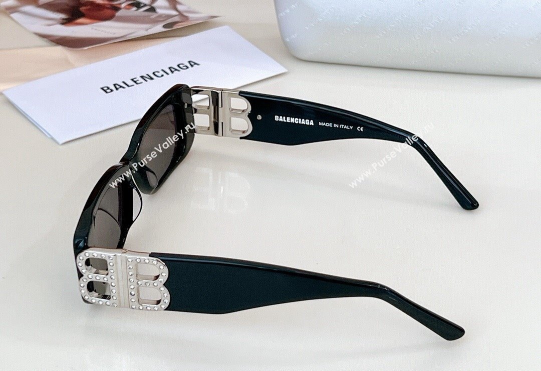 Balenciaga Sunglasses with Strass BB0096 Black 2024 (A-241025064)