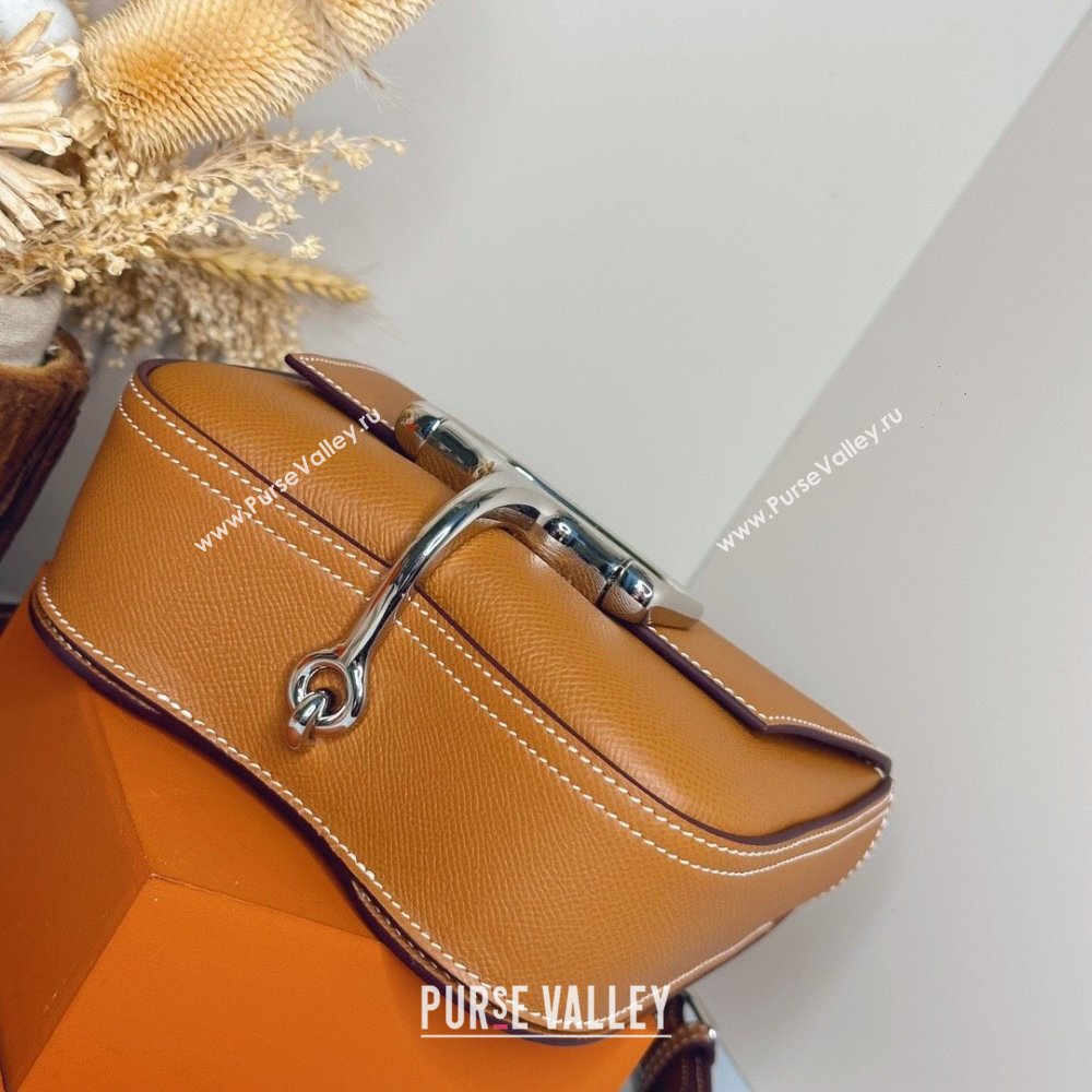 Hermes Della Cavalleria Mini Bag in Epsom Leather Brown/Silver 2024(Handmade) (XYA-24073010)