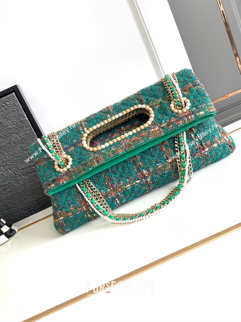 Chanel Tweed Westminsten 31 Bag Green 2023 (YEZI-23111620)