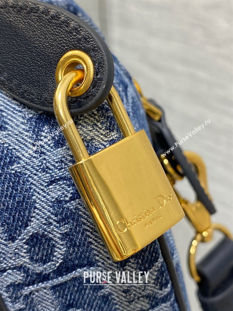 Dior Groove 20 Boston Bag in Blue Oblique Denim 2024 (XXG-24110801)