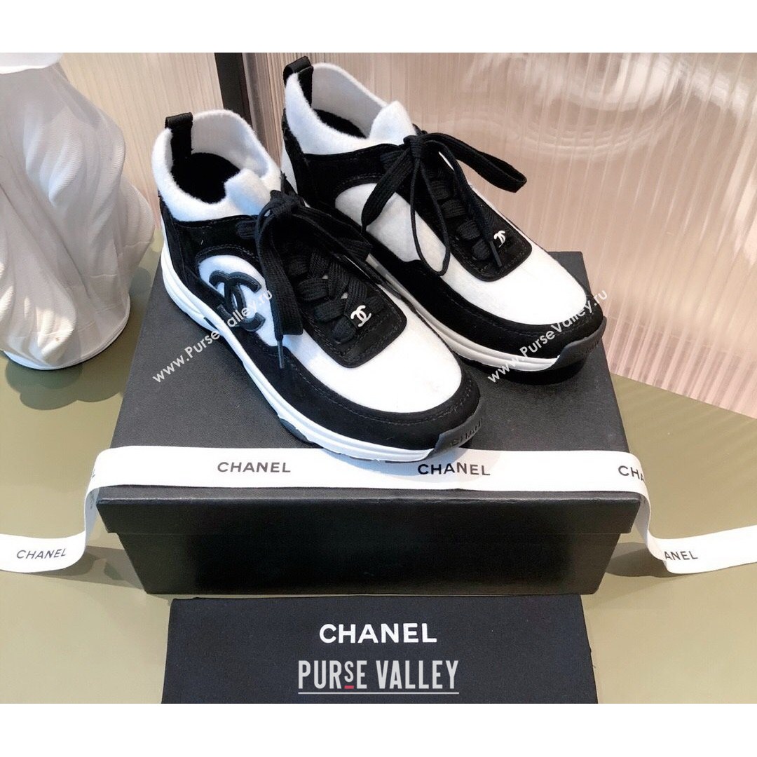 Chanel Fabric & Suede Sneakers G38033 White 2021 (KL-21081625)