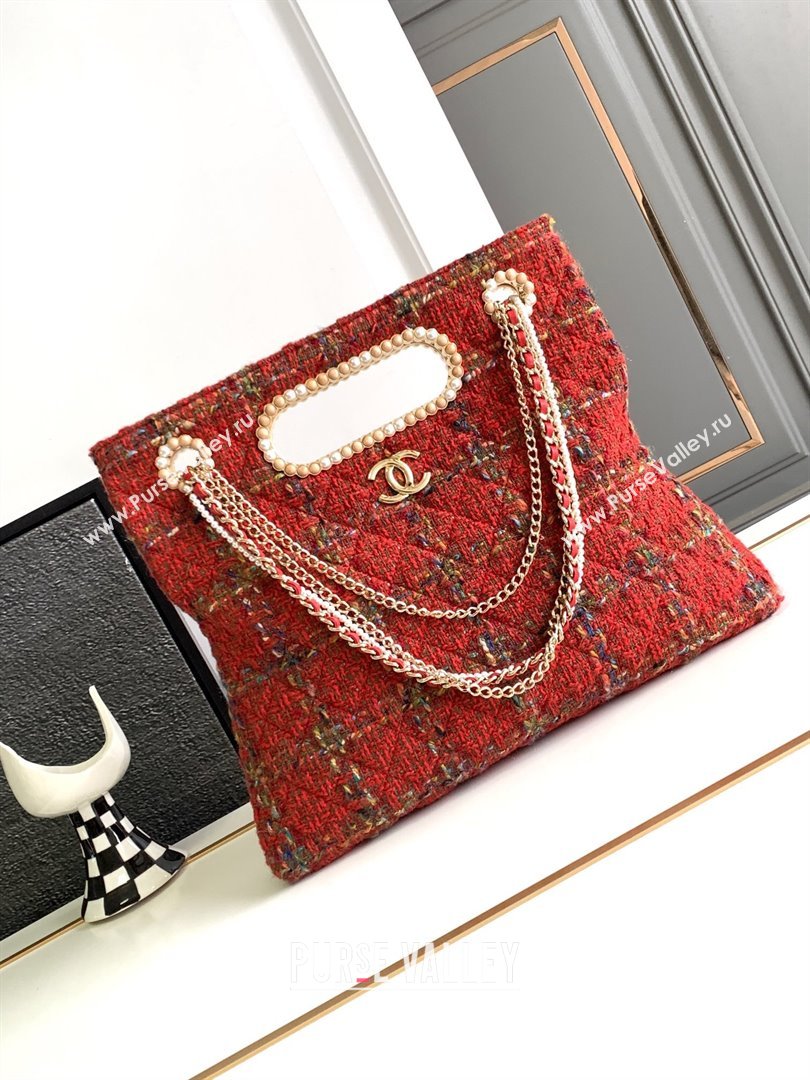 Chanel Tweed Westminsten 31 Bag Red 2023 (YEZI-23111623)