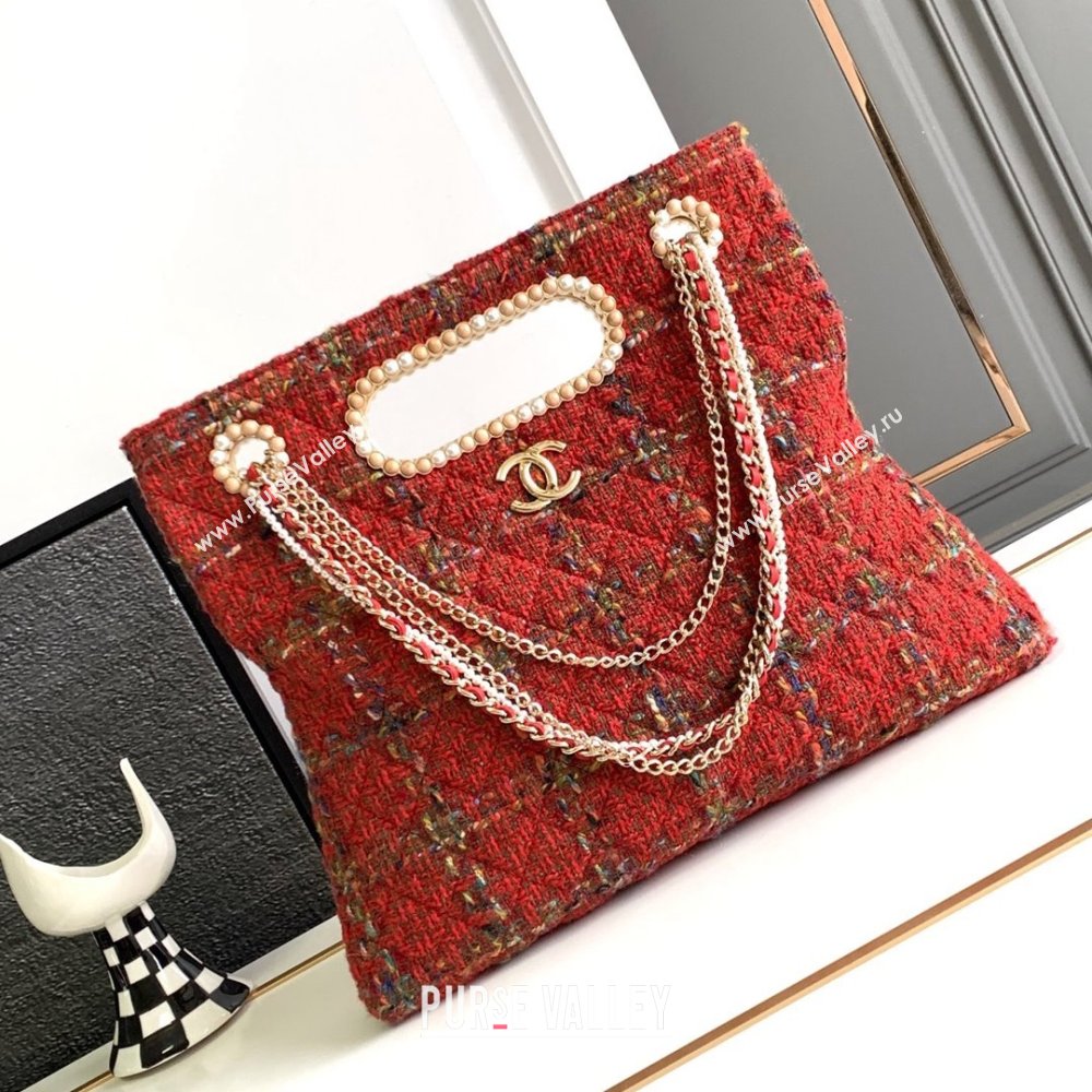 Chanel Tweed Westminsten 31 Bag Red 2023 (YEZI-23111623)