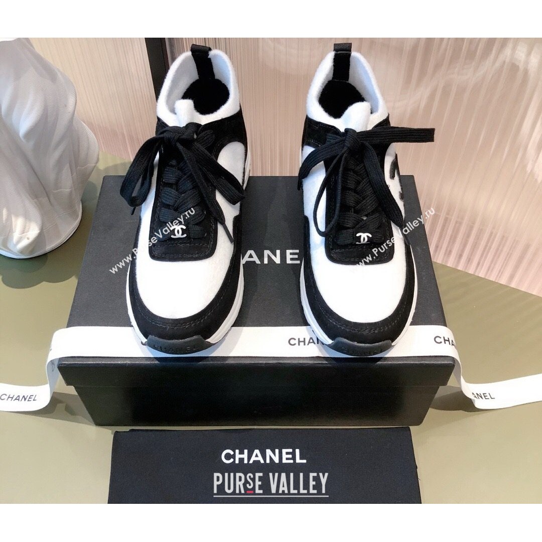 Chanel Fabric & Suede Sneakers G38033 White 2021 (KL-21081625)