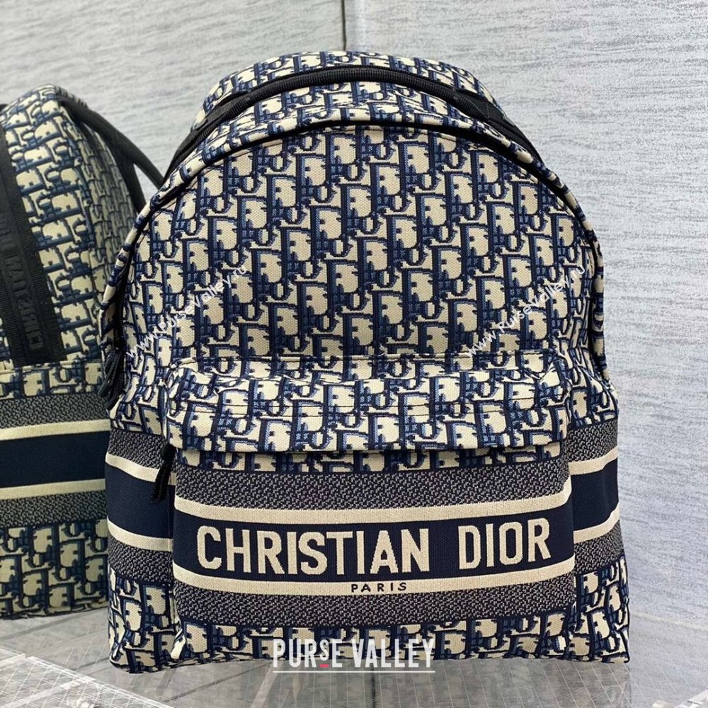 Dior DiorTravel Backpack in Blue Dior Oblique Jacquard 9037 2024 (XXG-24110802)