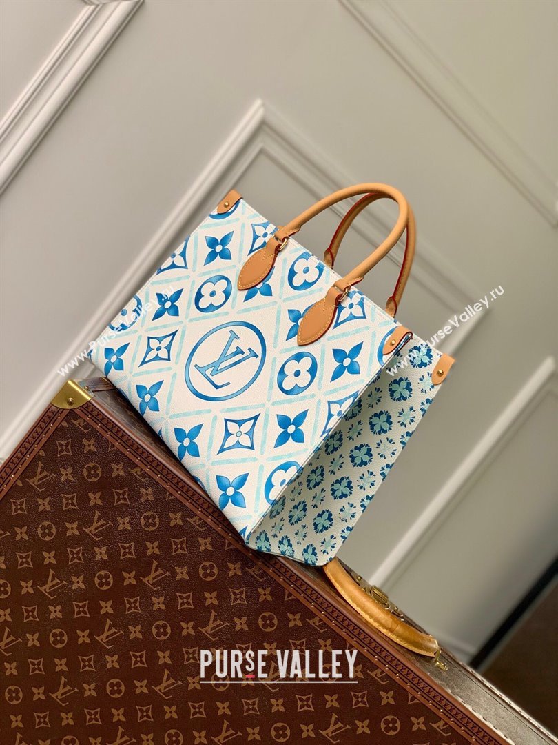 Louis Vuitton OnTheGo MM in Monogram Tiles Canvas M11262 Blue 2024 (K-24061201)