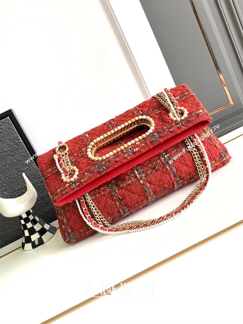 Chanel Tweed Westminsten 31 Bag Red 2023 (YEZI-23111623)