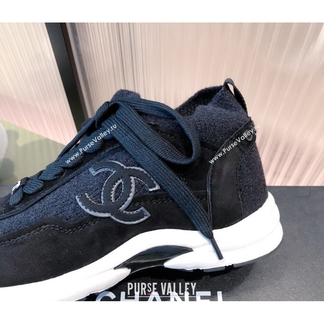 Chanel Fabric & Suede Sneakers G38033 Black 2021 (KL-21081628)