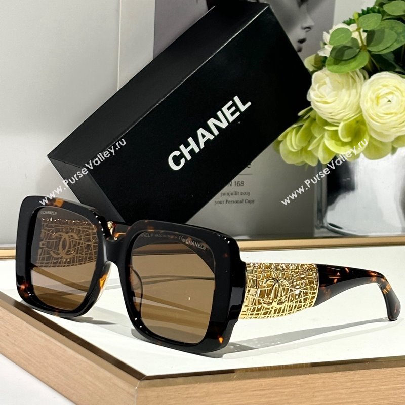 Chanel Sunglasses with Gold-Tone Mesh CH5532 Brown 2024 (A-241025066)