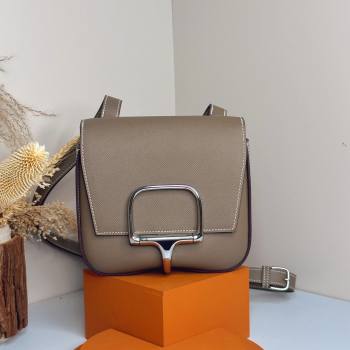 Hermes Della Cavalleria Mini Bag in Epsom Leather Etoupe/Silver 2024(Handmade) (XYA-24073012)