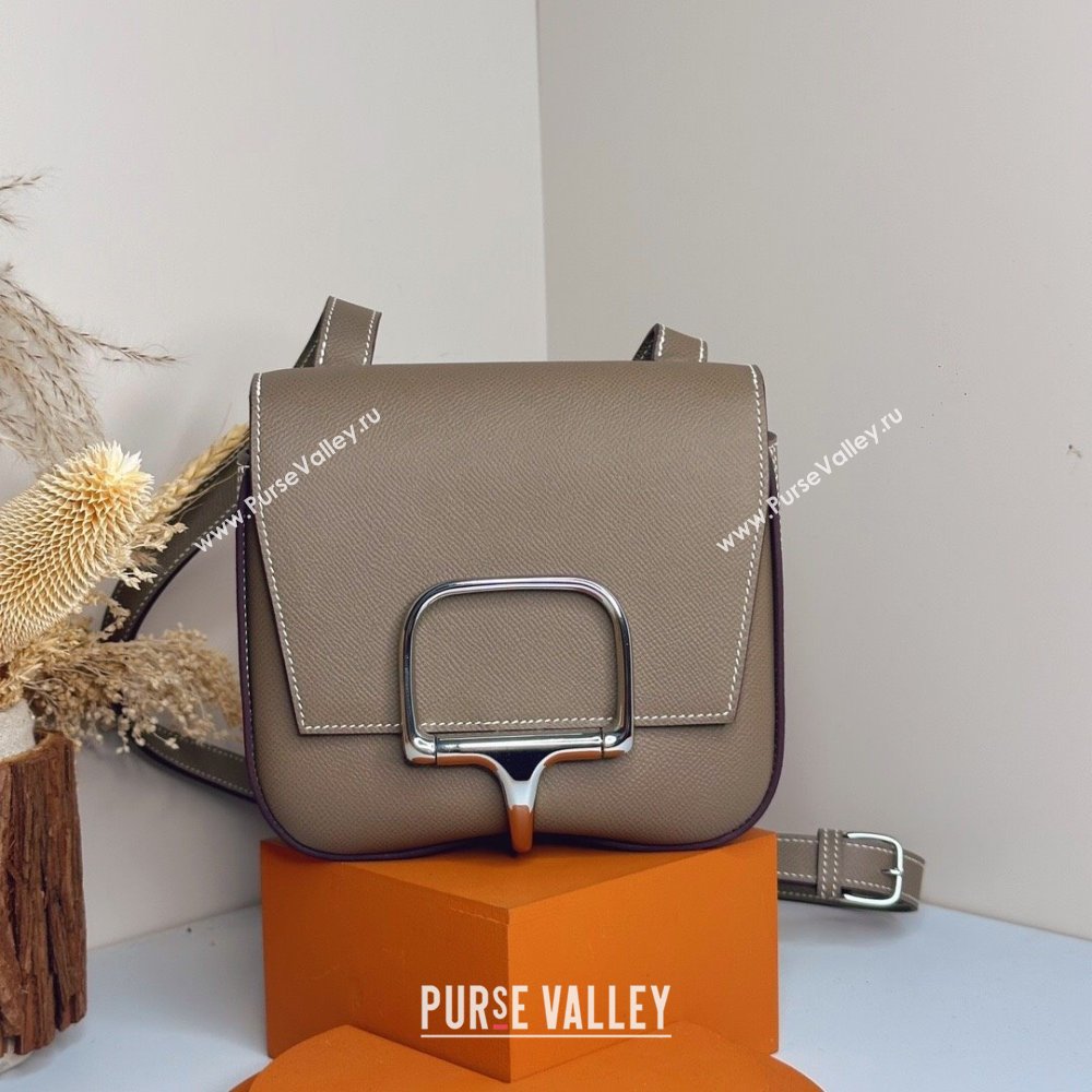 Hermes Della Cavalleria Mini Bag in Epsom Leather Etoupe/Silver 2024(Handmade) (XYA-24073012)