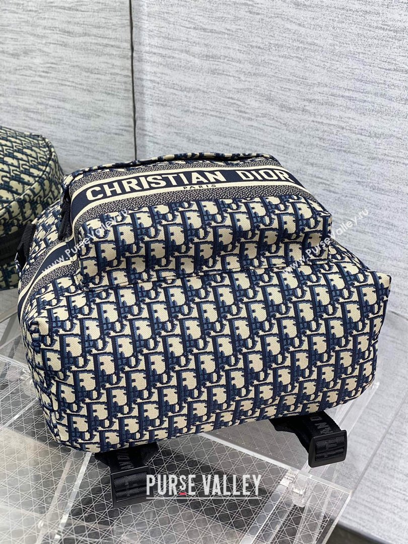 Dior DiorTravel Backpack in Blue Dior Oblique Jacquard 9037 2024 (XXG-24110802)