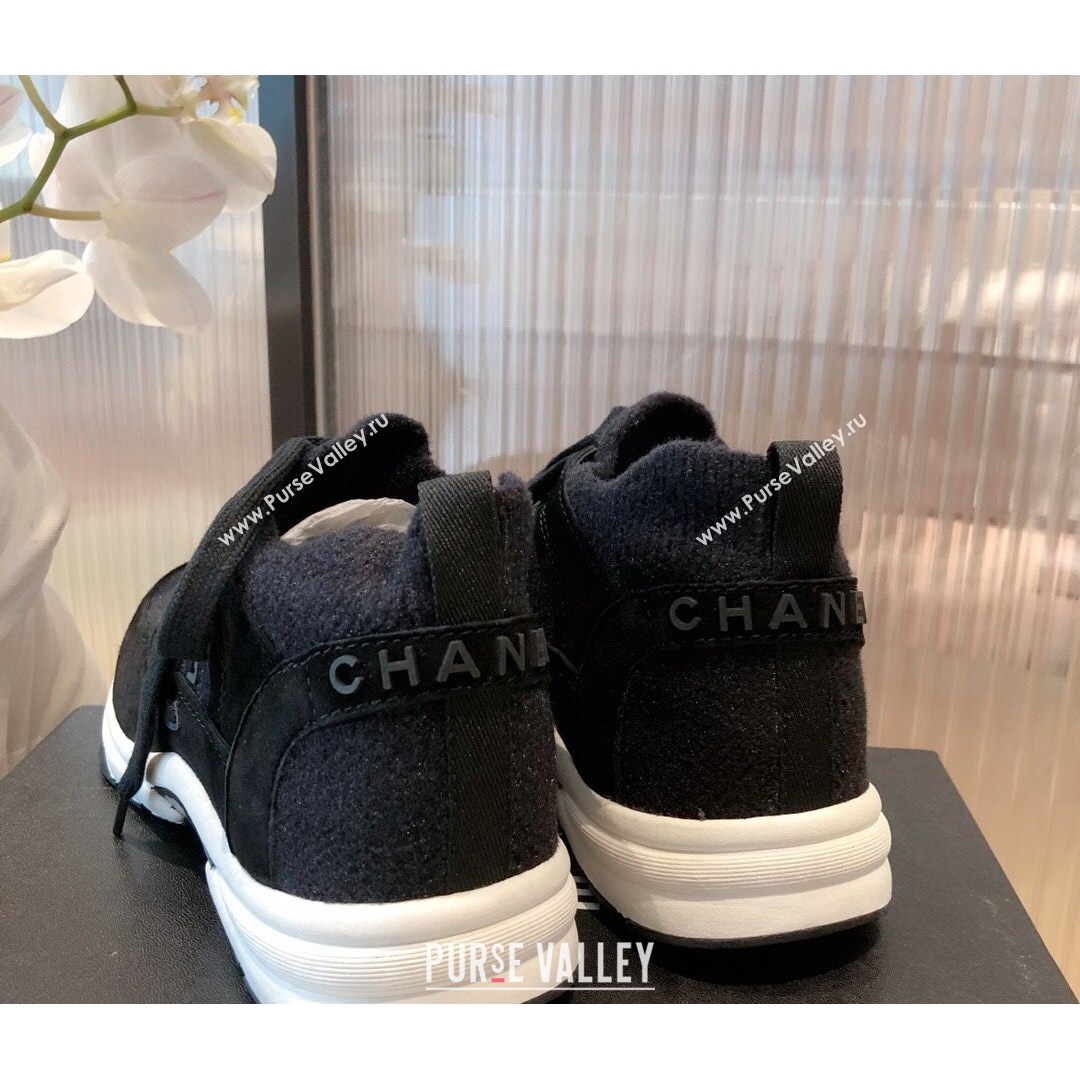 Chanel Fabric & Suede Sneakers G38033 Black 2021 (KL-21081628)