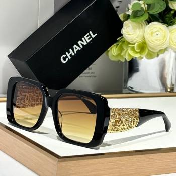 Chanel Sunglasses with Gold-Tone Mesh CH5532 Black/Yellow 2024 (A-241025067)