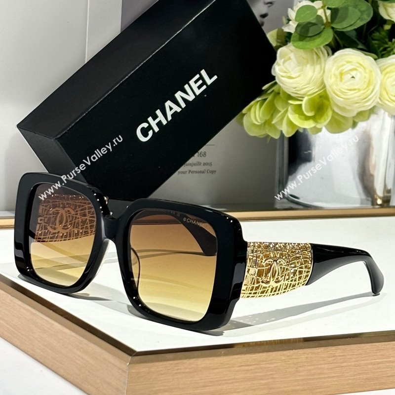 Chanel Sunglasses with Gold-Tone Mesh CH5532 Black/Yellow 2024 (A-241025067)